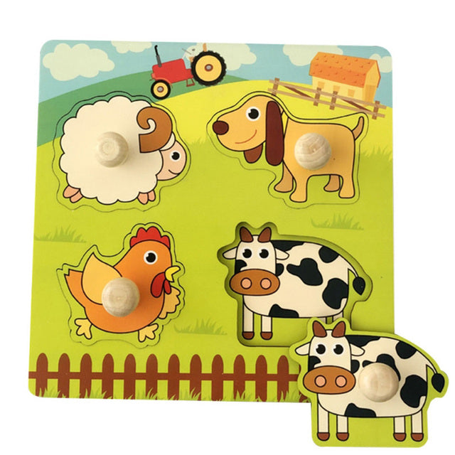 Children's Cartoon Wooden Puzzle Toy for Early Learning
