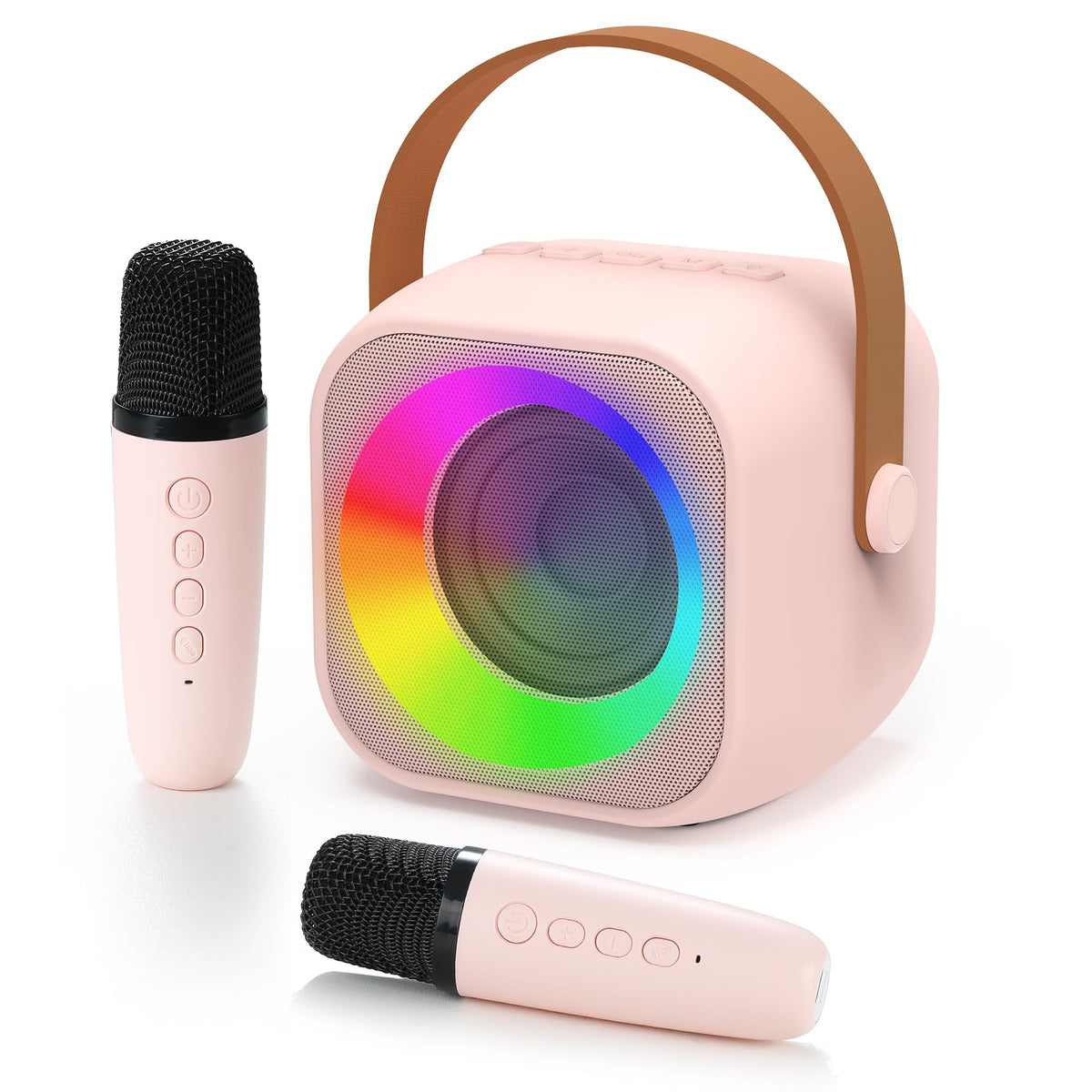 Jeefu Karaoke Machine for Kids Toys for 3-12 Years Old Girls Gifts Kids Karaoke Microphone Machine Toy Best Fun Christmas Birthday Gifts for 5 6 7 8 9 10 11 Years Teens Girl Boys Pink 2 Mic