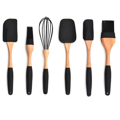 Wooden Handle Silicone Kitchenware Storage Gadgets