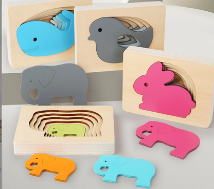 Wooden 3D Animal Puzzle for Early Childhood Education