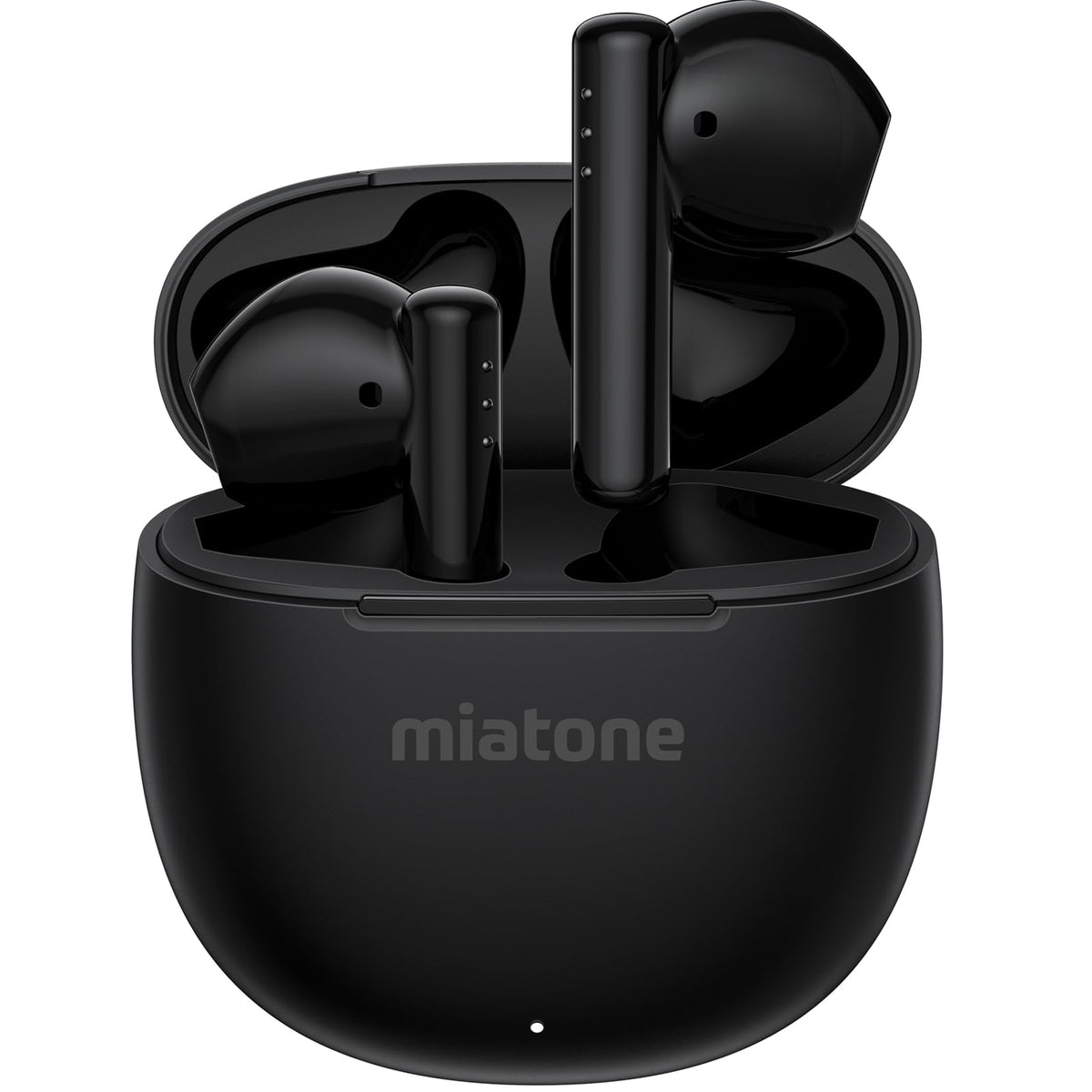 MIATONE London Wireless Earbuds Bluetooth 5.3 Ear Buds 50H Playtime with Charging Case Built-in Microphone for Phone Calls Semi-in-Ear Ear Buds Earphones - Black