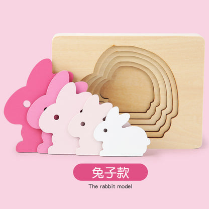 Wooden 3D Animal Puzzle for Early Childhood Education