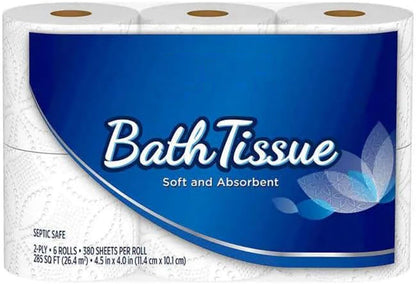 BLUE RIBBON 2-Ply Bath Tissue 6 Rolls 380 Sheets Per Roll (Pack of 1)