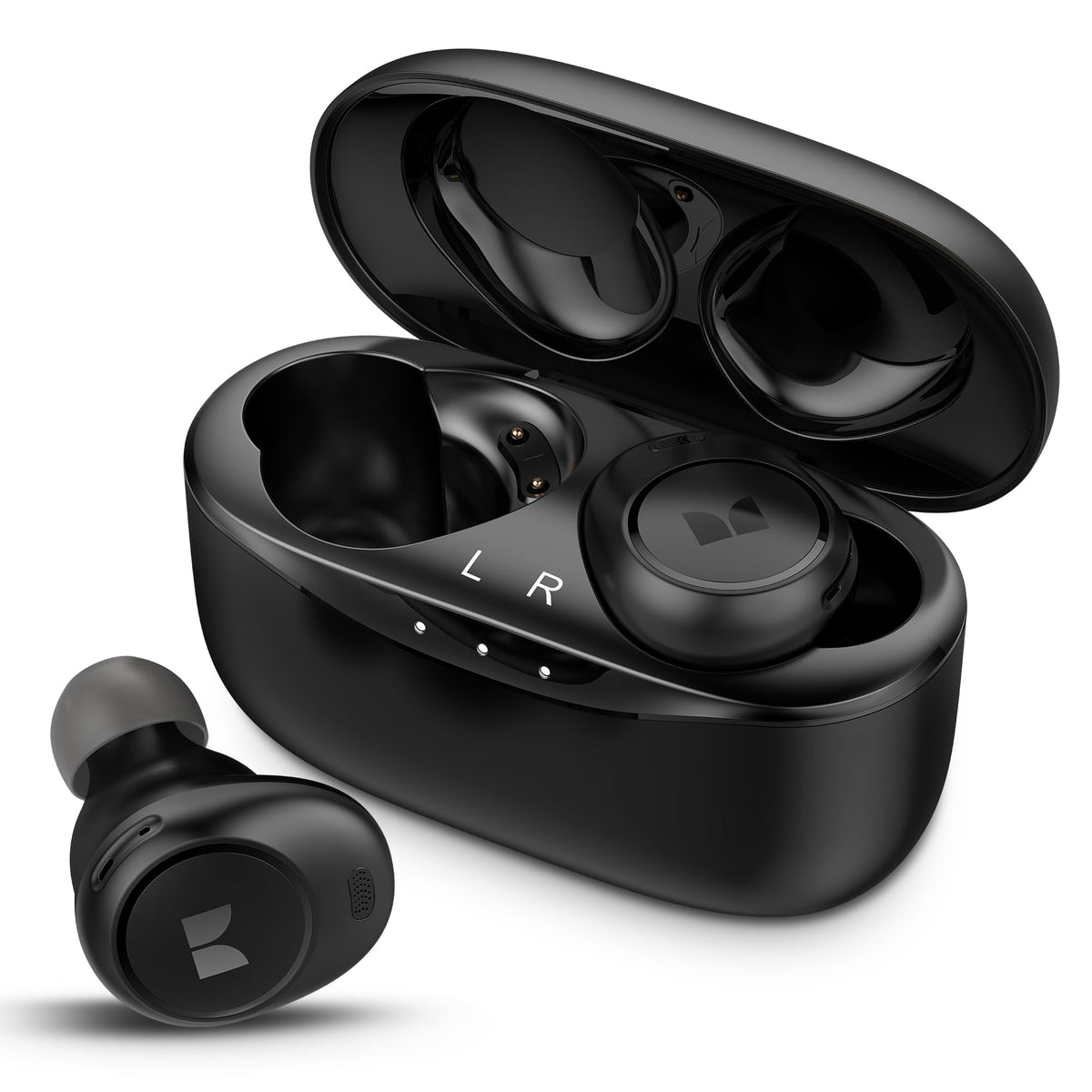 Monster Achieve 300 AirLinks Wireless Earbuds Bluetooth 5.3 in-Ear Stereo Headphones with USB-C Charging Case Built-in Microphone for Clear Calls Type-C Charging Touch Control