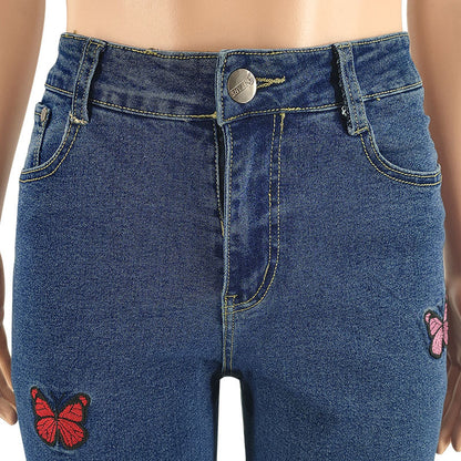 Plus Size High Waist Butterfly Jean Trouser for Women