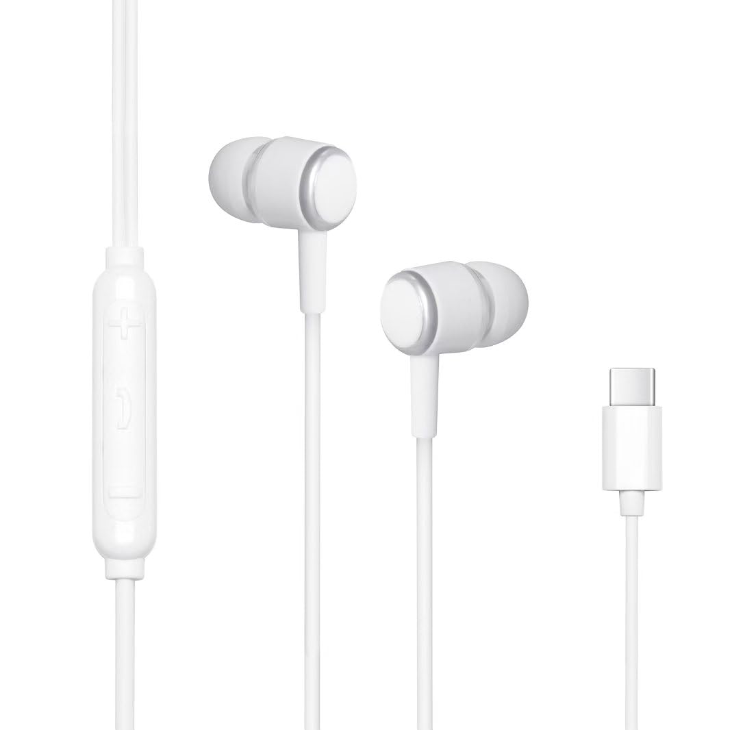 YOWESH USB C Wired Headphones for iPhoneEarphones Compatible with USB C InterfaceEarbuds Built-in Microphone & Volume Control Compatible with iPhone 16 15 Pro Max Plus