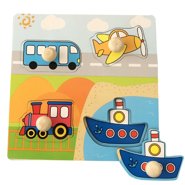 Children's Cartoon Wooden Puzzle Toy for Early Learning
