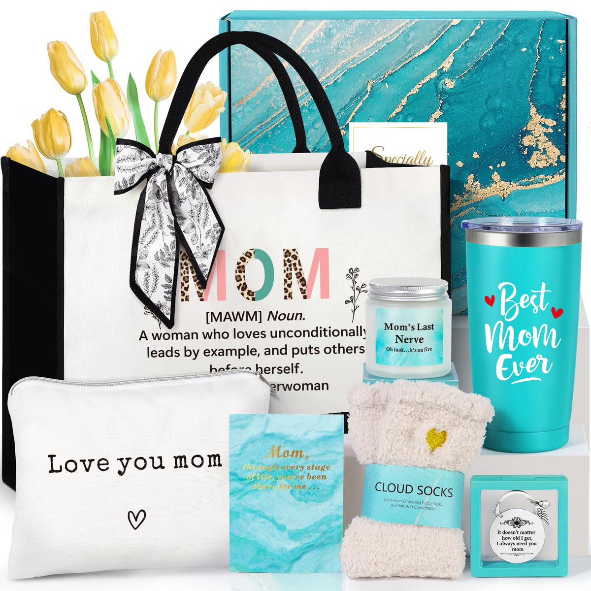 Suhctuptx Gifts for Mom from Daughter Son Best Mom Ever Gifts for Christmas Mothers Day Valentines Day Funny Birthday Gifts Ideas For Mom Mother In Law with Tote Bag