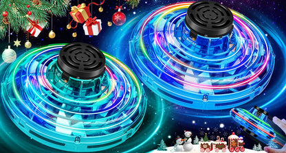 Flying Spinner Mini DroneHand Controlled Drone Flying Toy Fly UFO Magic Flying Fidget Spinner with LightsChristmas Birthday Gifts for Kids (Acrylonitrile Butadiene Styrene (ABS) Blue&Green)