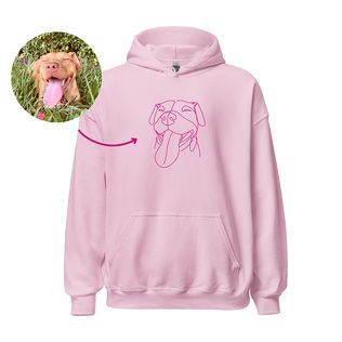 Custom Embroidered Hoodie with Pet Portraits for 2024