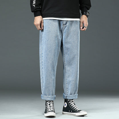 Men's Summer Wide-Leg Loose Straight Jeans (Large Size)