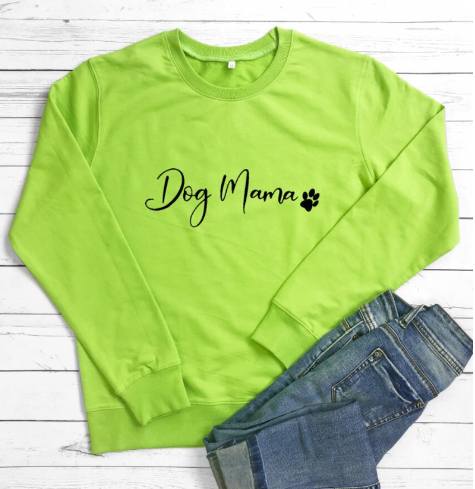 Dog Mom Themed Long Sleeve Sweatshirt for Women