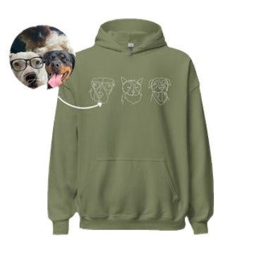 Custom Embroidered Hoodie with Pet Portraits for 2024