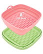 Flendy Foldable Air Fryer Silicone Liners 2 Pcs EXTRA STRONG Reusable Silicone Air Fryer Basket Liners Large Capacity Dishwasher Safe