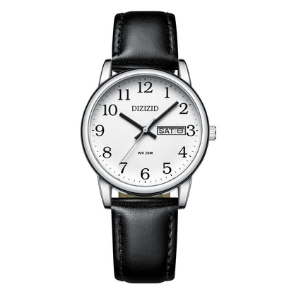 DIZIZID Watches for Men Mens Easy Reader Watch Minimalist Mens Wrist Watches Analog Quartz Date Waterproof Classic Elegant Watch with Black Leather Band