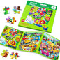 Magnetic Puzzles for Kids Ages 4-8 3 in 1 Cartoon Jigsaw Puzzle Book Kids Travel Puzzles Toys Preschool Learning Toy for Kids 3-8 Year (Green Zoo)