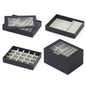 PreTidy Jewelry Organizer Jewelry Drawer Organizer Stackable Jewelry Trays for Drawer Inserts (4-Tier-Black-A)