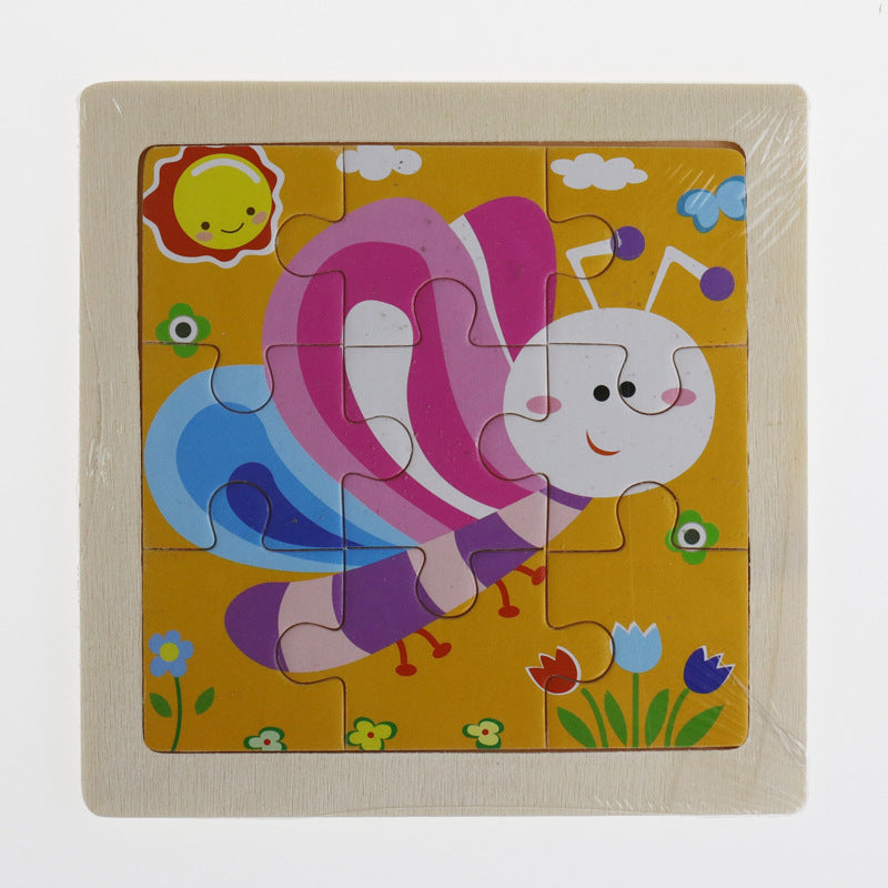 Montessori Early Education 3D Animal Wooden Puzzle (9 Pieces)