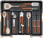 Utensil Drawer Organizer for Kitchen Expandable Silverware Organizer Cooking Tray Large Cutlery and Flatware Holder Kitchen Spatula Tools & Gadgets Storage with Removable Knife blocks Black