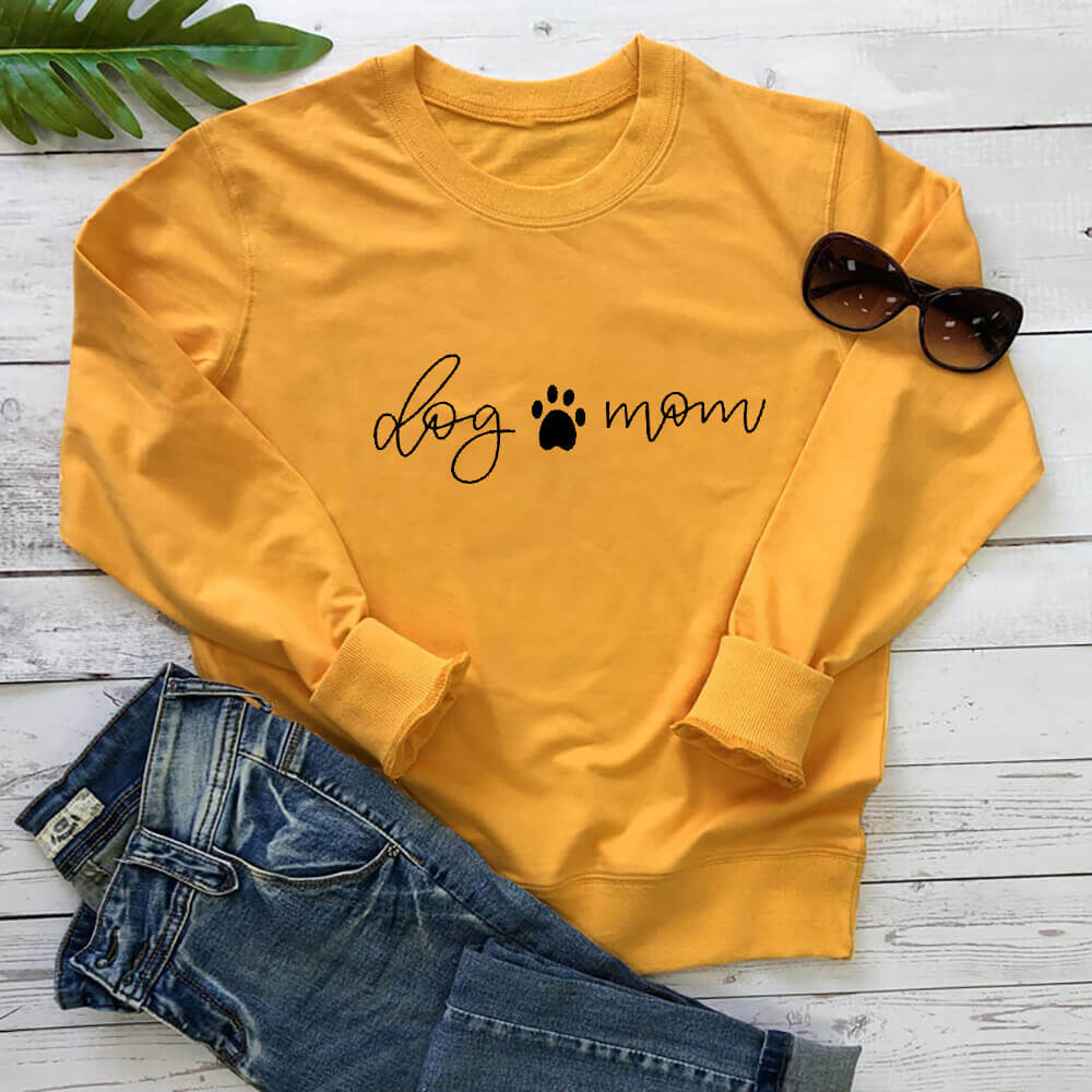 Dog Mom Themed Long Sleeve Sweatshirt for Women