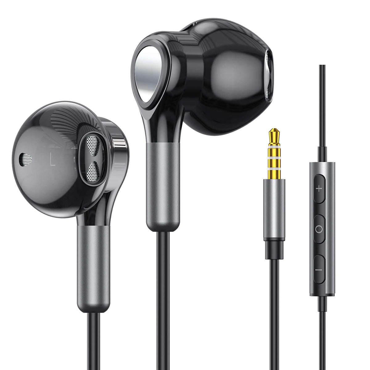 Headphones Wired In-Ear Wired Earphones Earbuds Half in Ear Headphones 3.5mm Jack Wired Headphones with Microphone and Volume Control for iPhone Samsung Android iPadMP3Most 3.5mm Audio Devices
