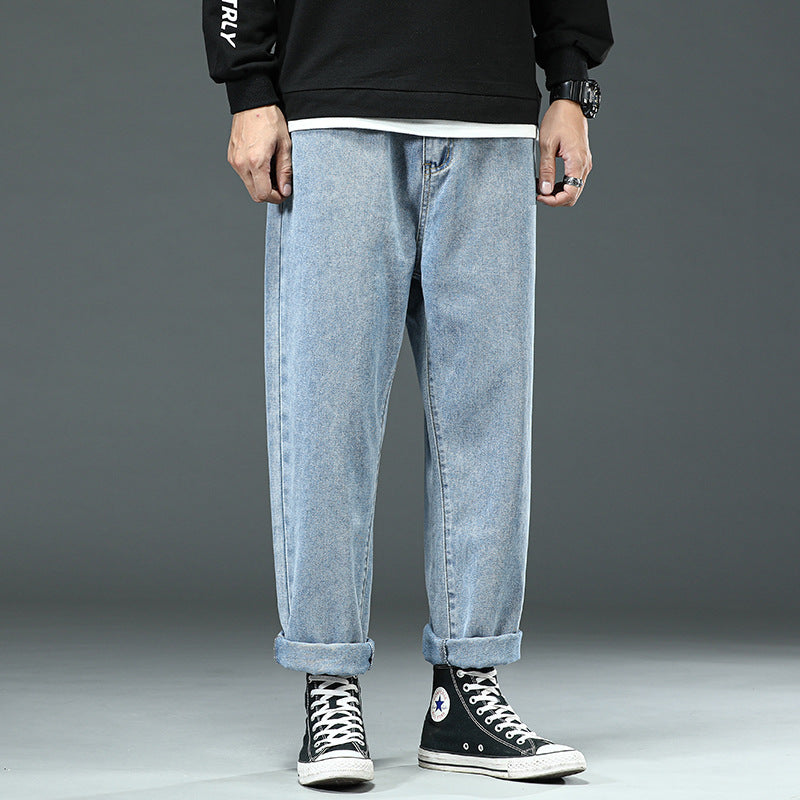 Men's Summer Wide-Leg Loose Straight Jeans (Large Size)
