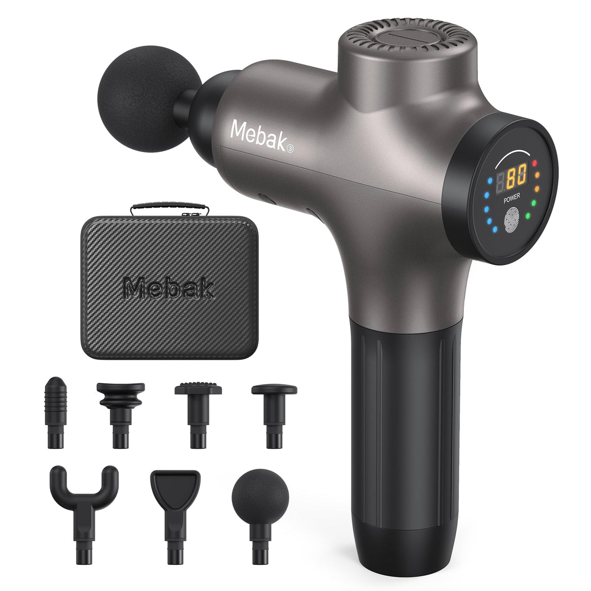 Mebak 3 Massage Gun Massage Gun Deep Tissue for Athletes Professional Muscle Percussion Massage Gun Massager Gun for Shoulder Leg Back Body Pain Relief Quiet Portable Sport Massager Gifts for Him