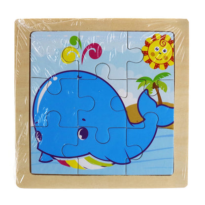 Montessori Early Education 3D Animal Wooden Puzzle (9 Pieces)