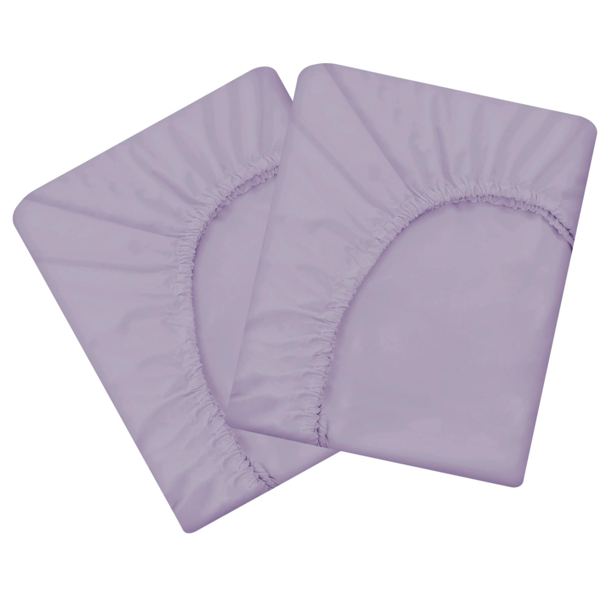 HBHLFZ Queen Fitted Sheet Only 2 Pack Soft Breathable Bottom Sheet - 60"x80" Deep Pockets Queen Size Fitted Sheet - All Around Stretch Fit Wrinkle Resistant Colorfast - Easy Care（Light Purple）