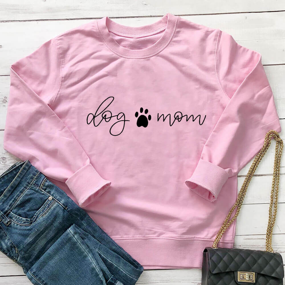 Dog Mom Themed Long Sleeve Sweatshirt for Women