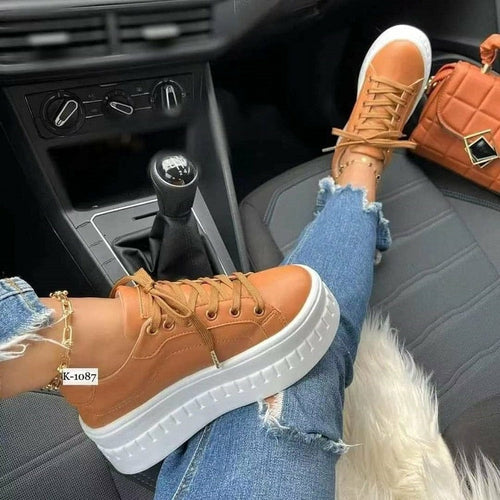 Casual Platform Women's Shoes Flat Womens Sneakers (Commission Agent)
