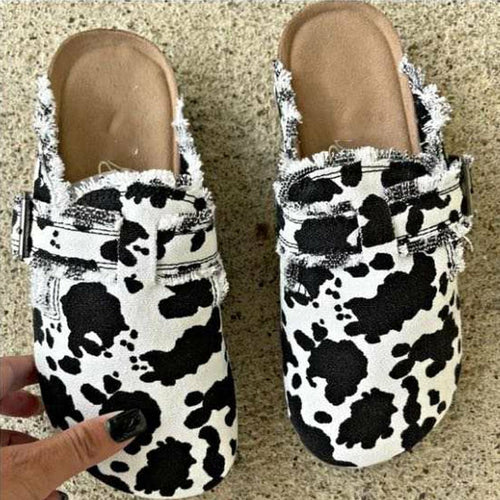 Flat Heel Round Toe Canvas Loafer Women's Vintage Clogs (Commission Agent)