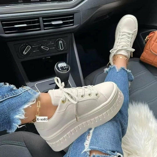 Casual Platform Women's Shoes Flat Womens Sneakers (Commission Agent)