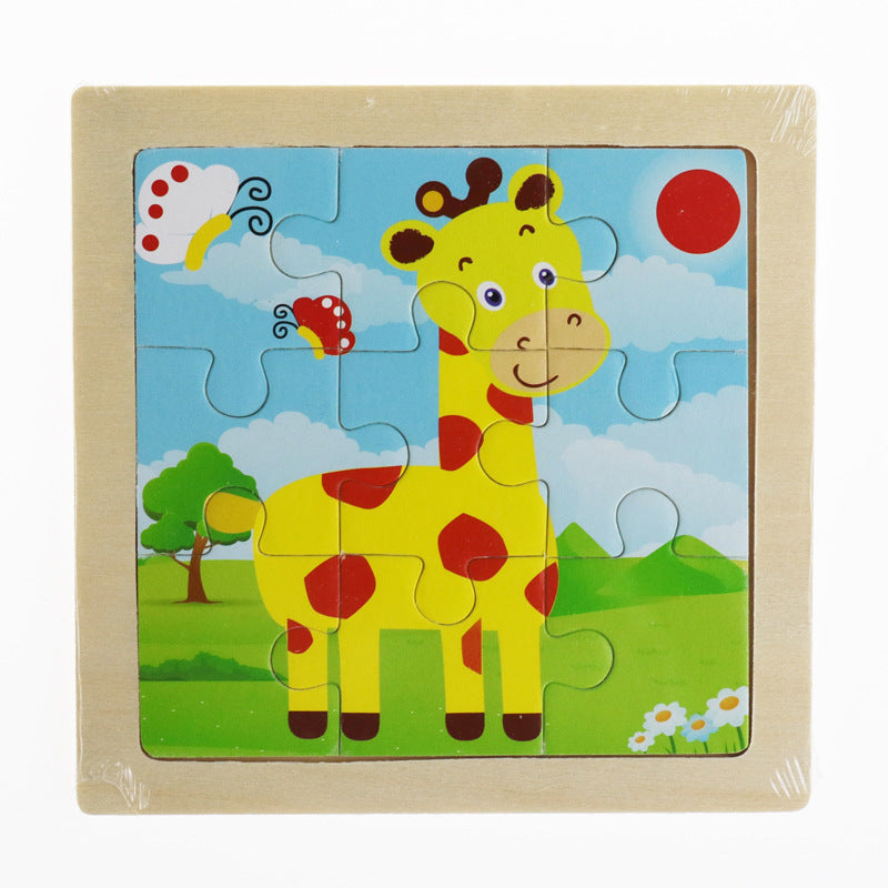 Montessori Early Education 3D Animal Wooden Puzzle (9 Pieces)