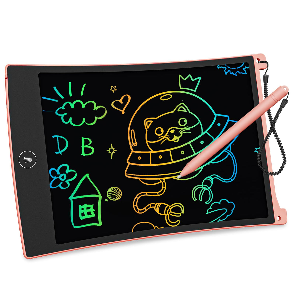 bravokids LCD Writing Tablet with Lanyard 8.5 inch Colorful Doodle Board Drawing Pad for Kids Travel Games Activity Learning Toys Birthday Gift for Age 3 4 5 6 7 8 Year Old Boys Girls