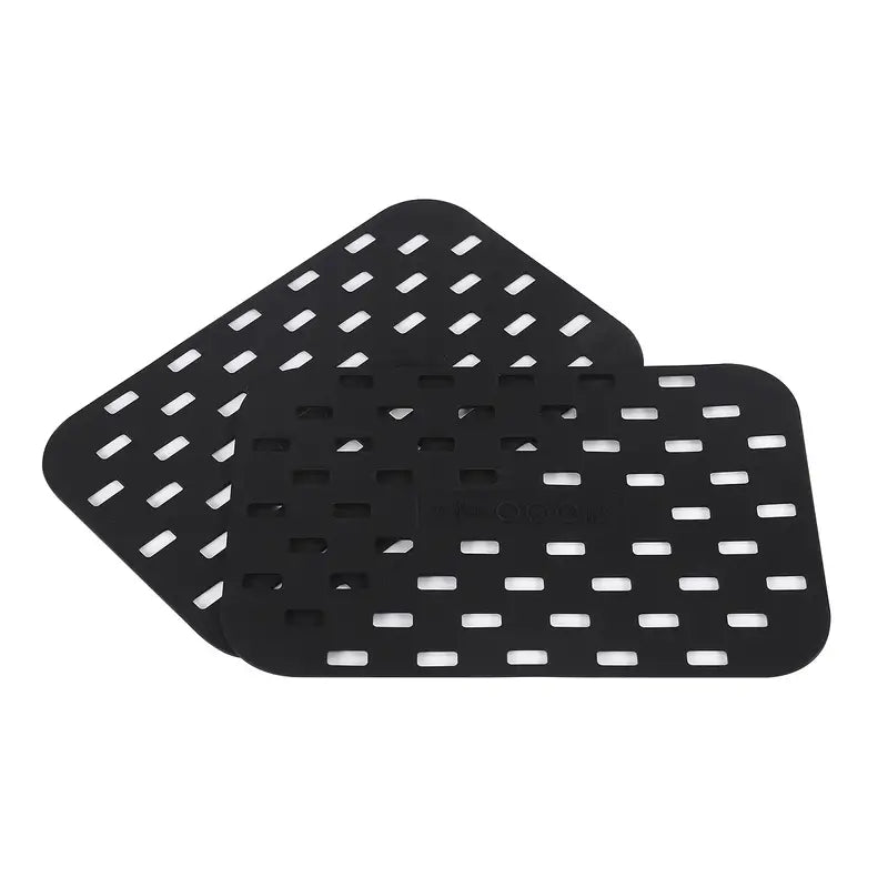 2pcs Black Silicone Mats for Air Fryer, Dishwasher Safe