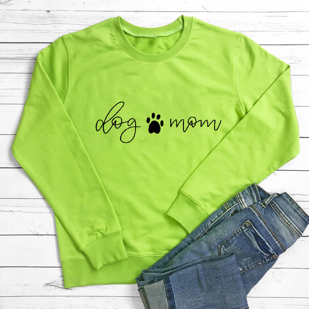 Dog Mom Themed Long Sleeve Sweatshirt for Women