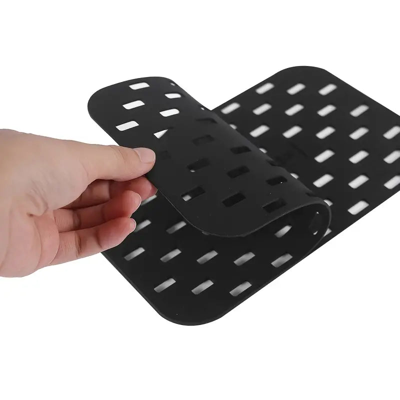 2pcs Black Silicone Mats for Air Fryer, Dishwasher Safe