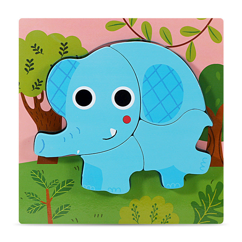 Wooden 3D Animal Puzzle Toy for Early Learning