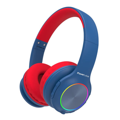 PowerLocus PLED Kids Bluetooth Headphones Kids Wireless Headphones with LED Lights 74/85/94dB Safe Volume Micro SD AUX Cable Hi-Fi Stereo Built-in Mic Over Ear Kids Headphones for Travel/Tablet