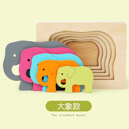 Wooden 3D Animal Puzzle for Early Childhood Education