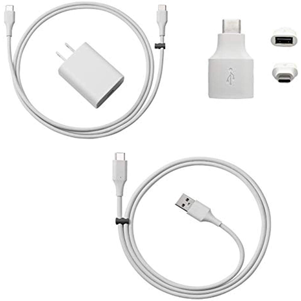 Google Official Pixel Charger for Pixel 3 and all Pixel Phones Android Charger Cable Bundle with Fast Charging Google 18w Wall Charger - Charges any USB-C Phone (4 Items)