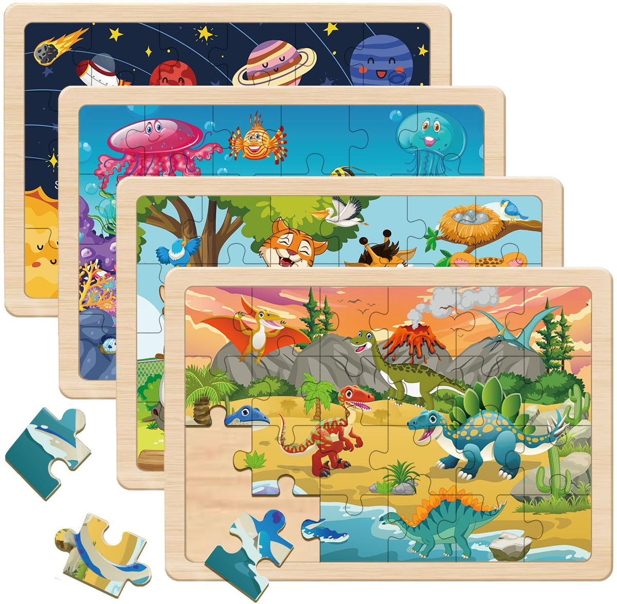 Puzzles for Kids Ages 4-6 24 Pieces Wooden Puzzles for Toddlers Ages 3 4 5 6 7 8 Year Olds Puzzles Toys. Children Jigsaw Puzzles for Boys and Girls Gifts Educational Learning Toys