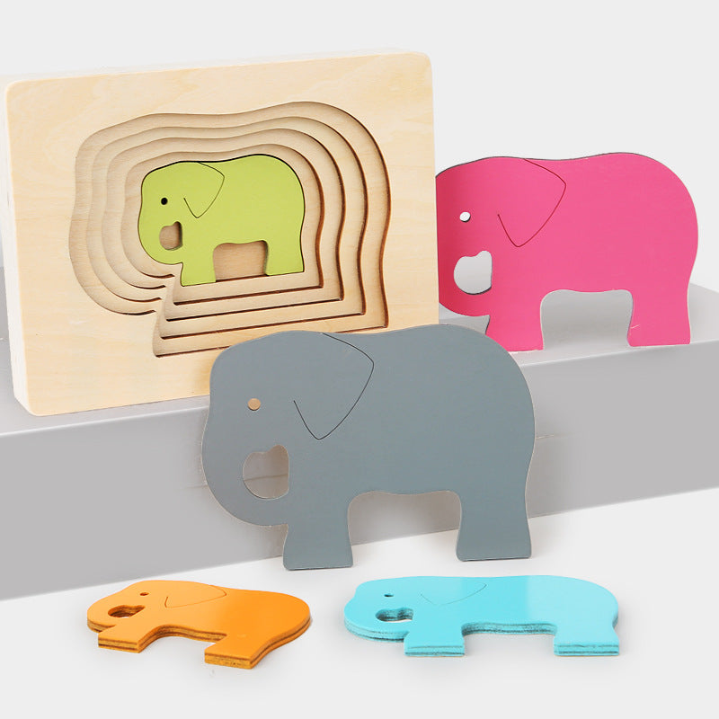 Wooden 3D Animal Puzzle for Early Childhood Education