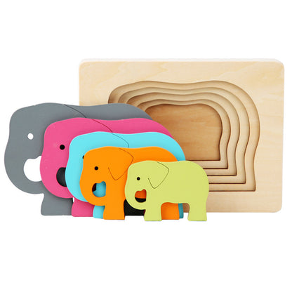 Wooden 3D Animal Puzzle for Early Childhood Education