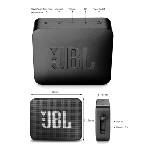 IPX7 Waterproof JBL GO 2 Wireless Bluetooth Speaker for Outdoor (Commission Agent)