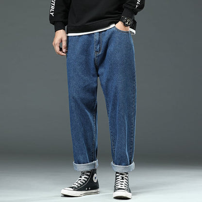 Men's Summer Wide-Leg Loose Straight Jeans (Large Size)