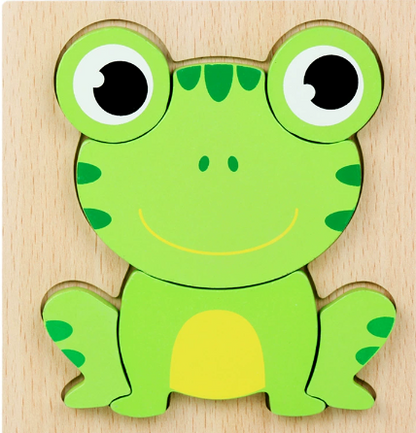 Wooden 3D Animal Puzzle Toy for Early Learning