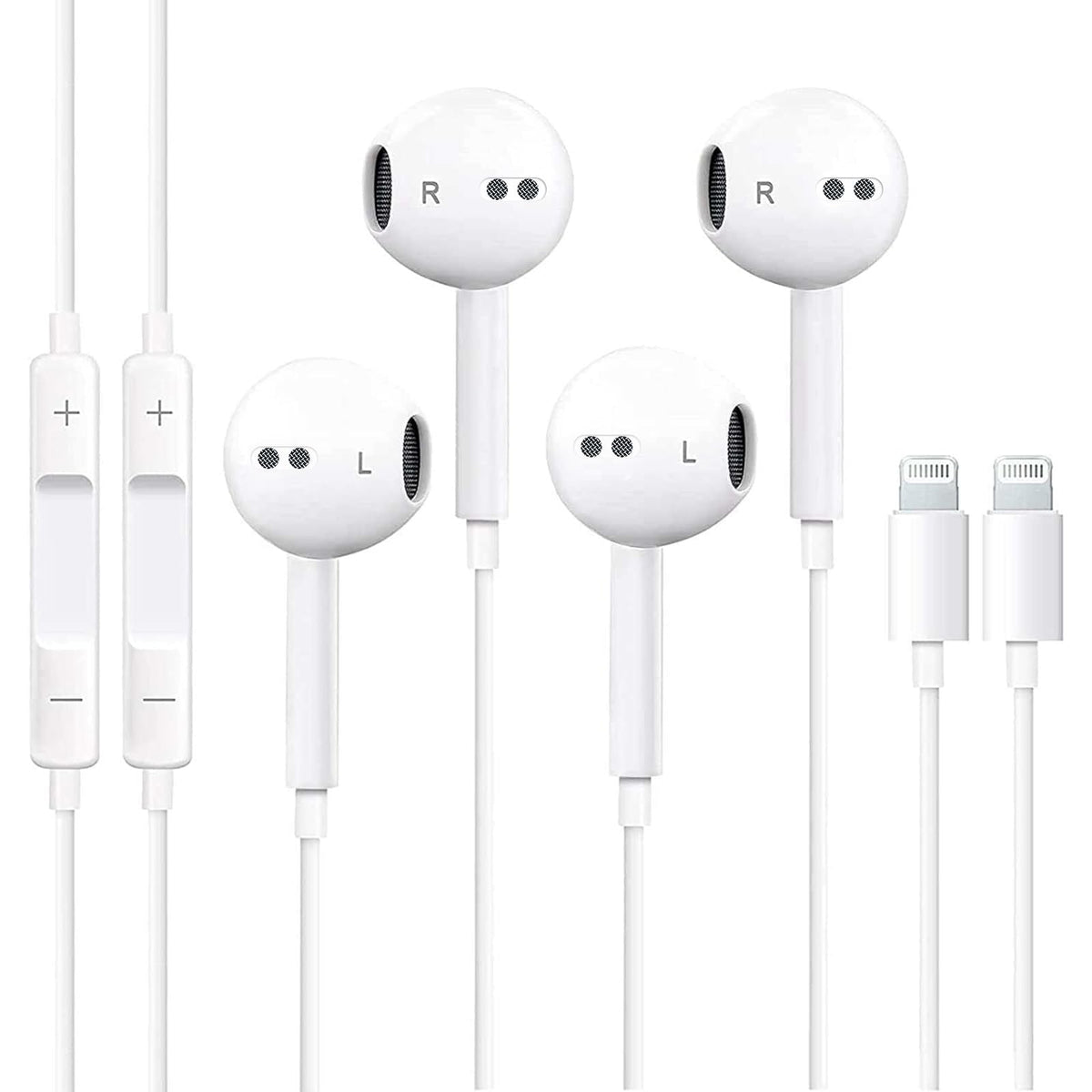 Wired Earbuds 2 Pack Headphones Earphones with Built-in Microphone & Volume Control Remote Music Control Phone Calls Noise Isolating Headsets Compatible with iPhone 14/13/12/11/XR/XS/X/8/7/Pro Max