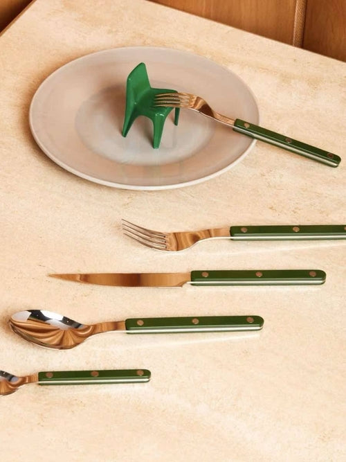 Set Of 10 Pcs French Dopamine Cutlery Flatware - Bistrot Style  (Commission Agent)